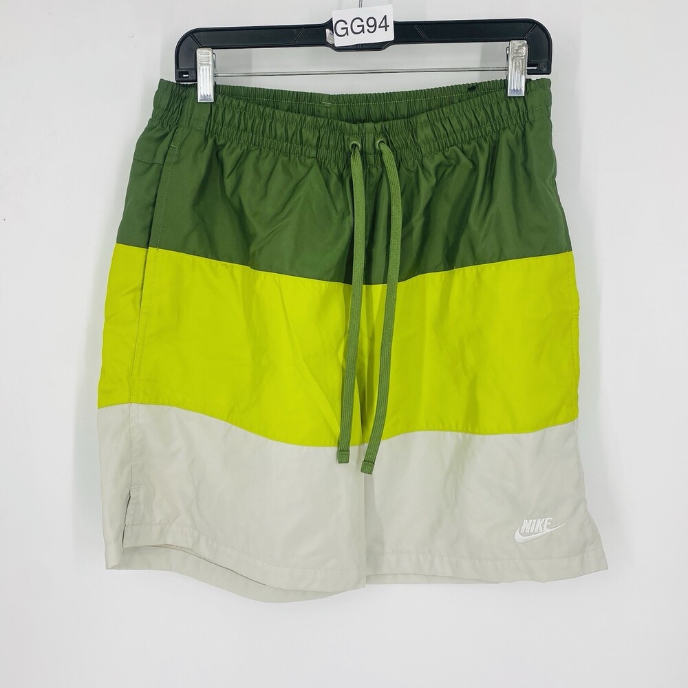 Nike CJ4486-326 Men's MED Sportswear City Edition Shorts Loose Green Colorblock